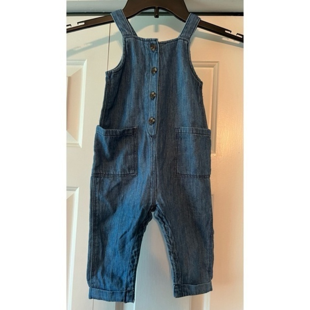 Old Navy Infant's Blue Denim Overalls GUC 12-18M #959